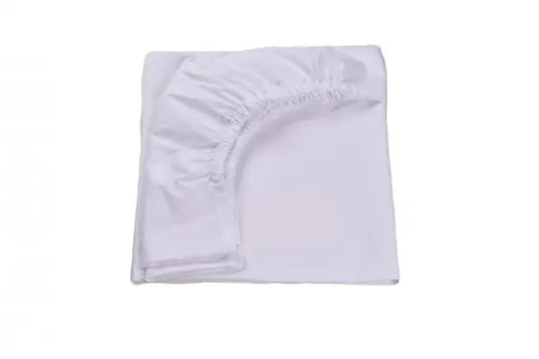 Set 3 cearsafuri alb roz si model stelute roz + protectie impermeabila patut 90x4050 cm