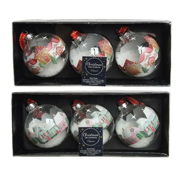 Set 3 globuri - Glass Houses Design - Snow Inside - mai multe modele | Kaemingk