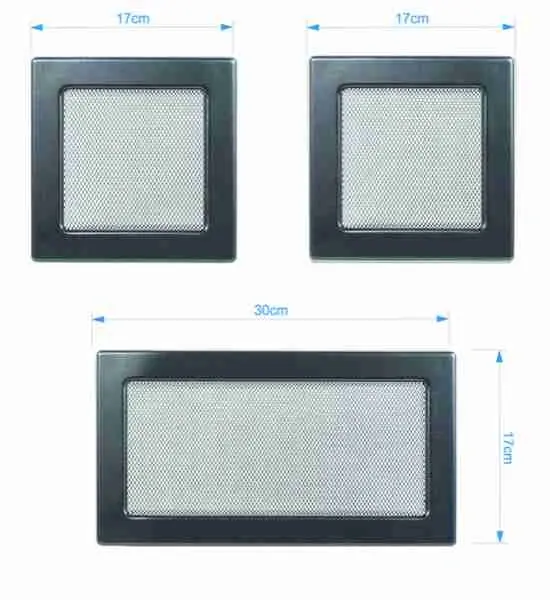 Set 3 grile ventilatie semineu graphit