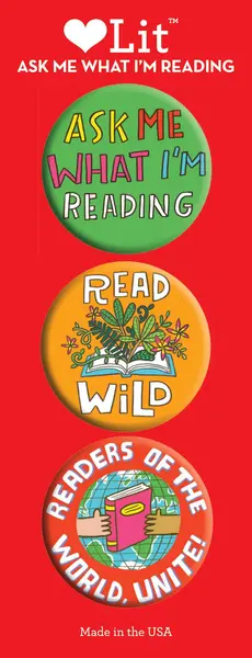 Set 3 insigne - Ask Me What I'm Reading | Smith Gibbs