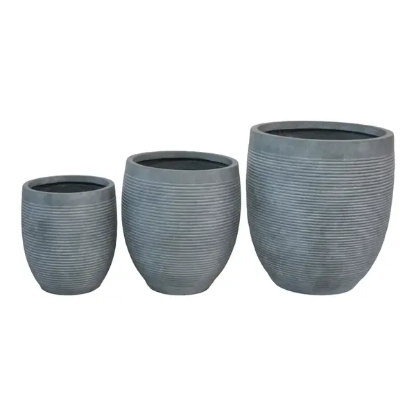 Set 3 jardiniere ceramice Berzoka, variate, gri, 45x45x51 cm