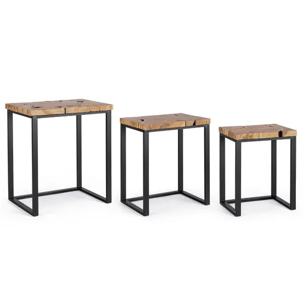 Set 3 masute de cafea ELWOOD 37x29x47/43x33x53/53x37x60 CM - Default Title