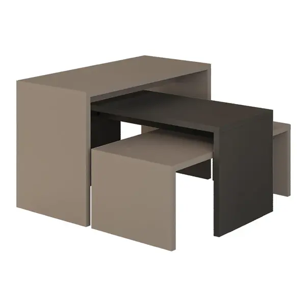 Set 3 masute Kantar, Antracit-Maro, 65x30x39 cm