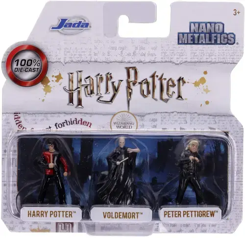 Set 3 nanofigurine Harry Potter, 4 cm (Negru)