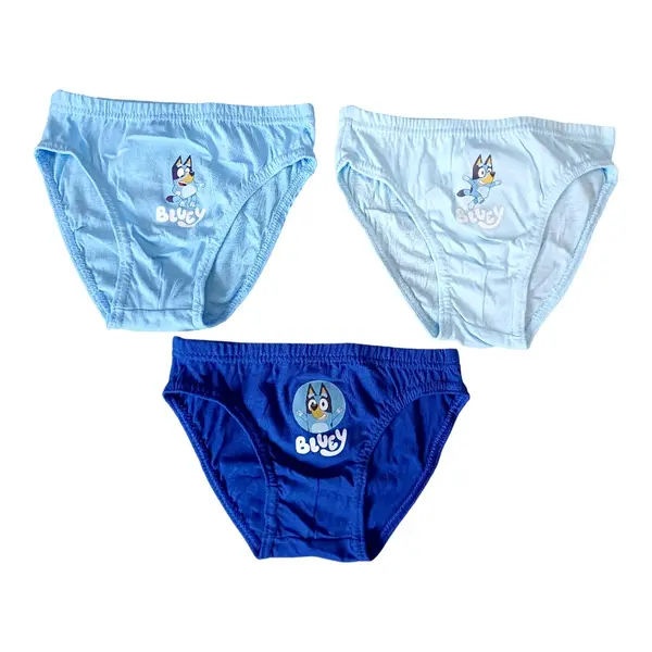 Set 3 perechi chiloti baieti, albastru, 100% bumbac, Happy, Bluey Engros