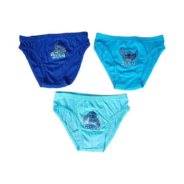 Set 3 perechi chiloti baieti, albastru, 100% bumbac, Happy, Stitch Engros