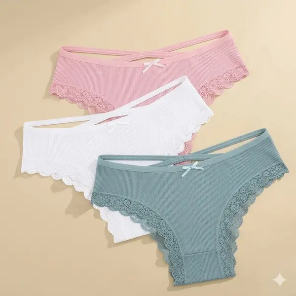 Set 3 perechi de chiloti pentru dama, CH108, Multicolor