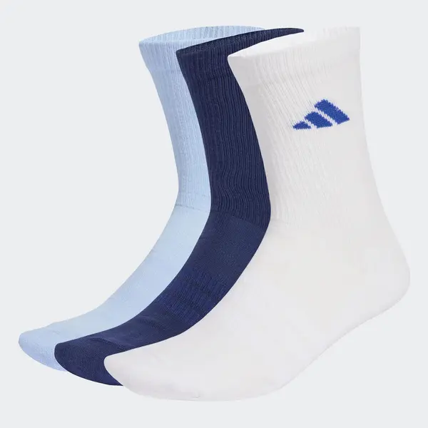 Set 3 perechi șosete căptușite până la jumătatea gambei ADIDAS Albastru-Alb