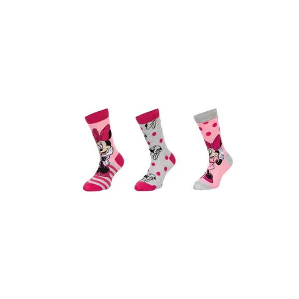 Set 3 perechi sosete copii, gri roz , Minnie Mouse, Disney Engros