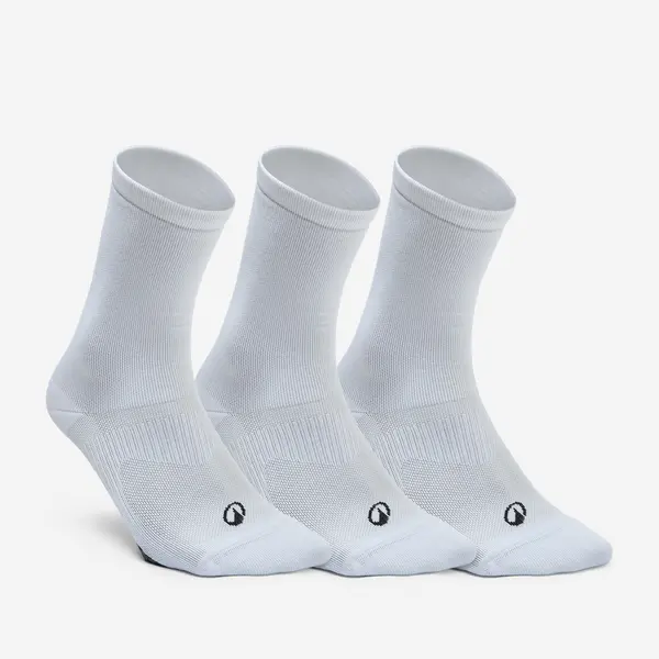 Set 3 perechi șosete de fitness trei sferturi, alb