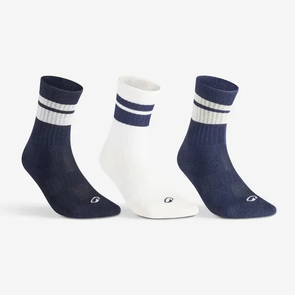 Set 3 perechi șosete de sport lungi RS 500 Bej Albastru