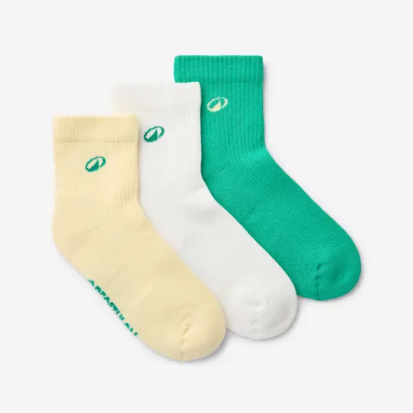 Set 3 perechi șosete pe gleznă Elementals Verde, Galben și Alb