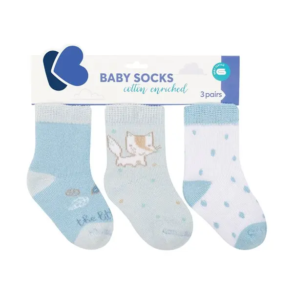 Set 3 perechi sosete termice pentru bebelusi Kikka Boo Little Fox 2-3 ani