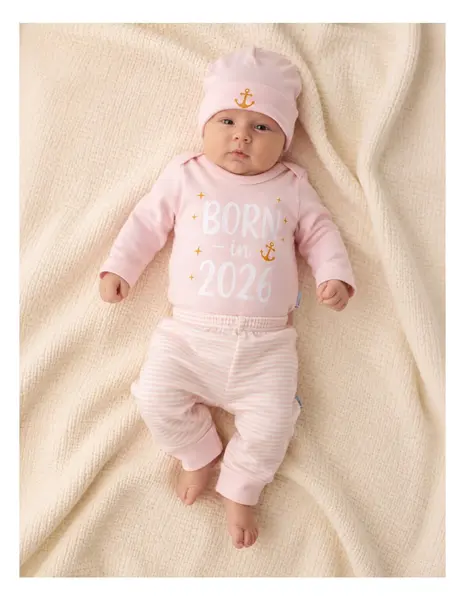 Set 3 piese BORN in 2026 roz