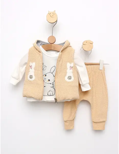 Set 3 piese cu Vesta Gofrat Nature crem