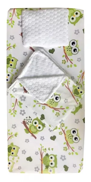 Set 3 piese de iarna paturica cu cearsaf si pernuta 140x70 cm