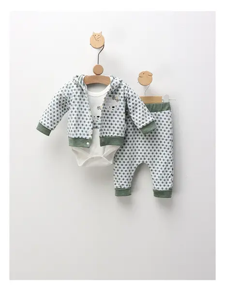 Set 3 piese, Fetita Urs si Buline, cu verde
