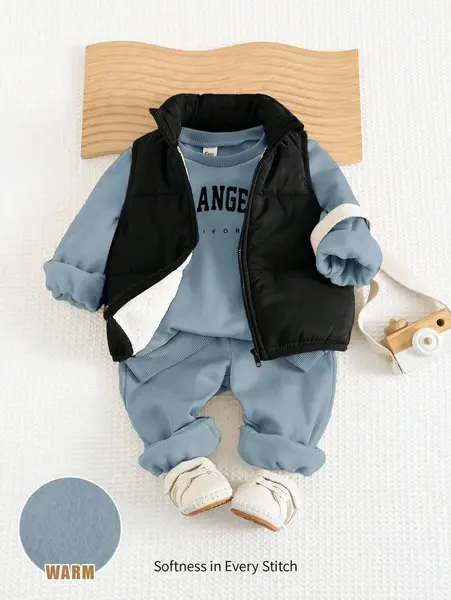 Set 3 piese pentru bebeluși DAVID - albastru / 9-12luni
