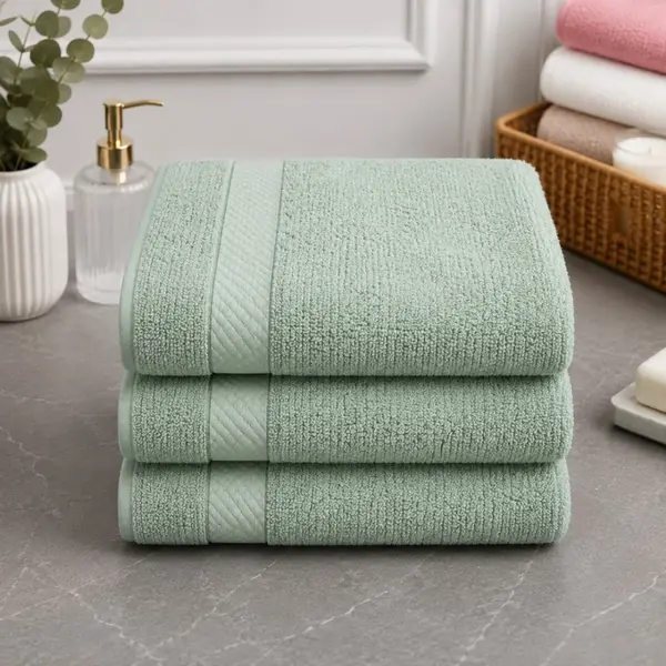 Set 3 prosoape mari, Ashley Mills, 65x130cm, din 70% bumbac pakistanez, 390g, Menta