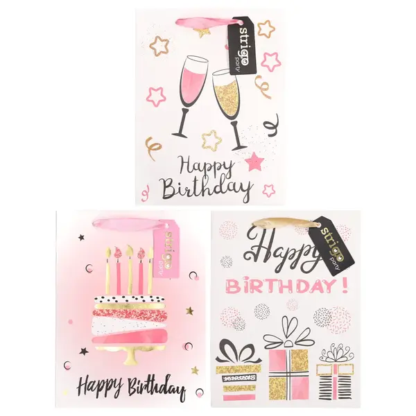 Set 3 pungi hartie 18A 23(h)x10cm 210 gsm
