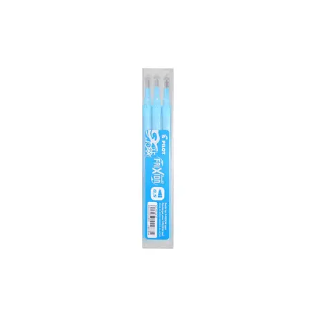 Set 3 rezerve roller Frixion Ball Pilot si Frixion Clicker 0.5 mm varf fin, bleu