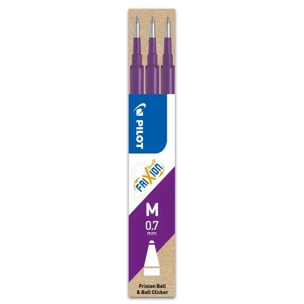 Set 3 rezerve roller Pilot Frixion Ball și FriXion Clicker diverse culori 0.7 mm Set 3 rezerve roller Pilot Frixion Ball și FriXion Clicker diverse culori 0.7 mm violet