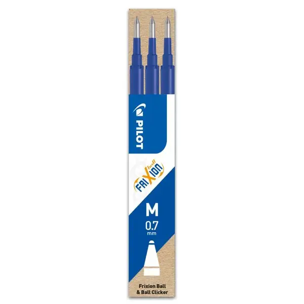 Set 3 rezerve roller Pilot Frixion Ball și FriXion Clicker diverse culori 0.7 mm Set 3 rezerve roller Pilot Frixion Ball și FriXion Clicker diverse culori 0.7 mm albastru