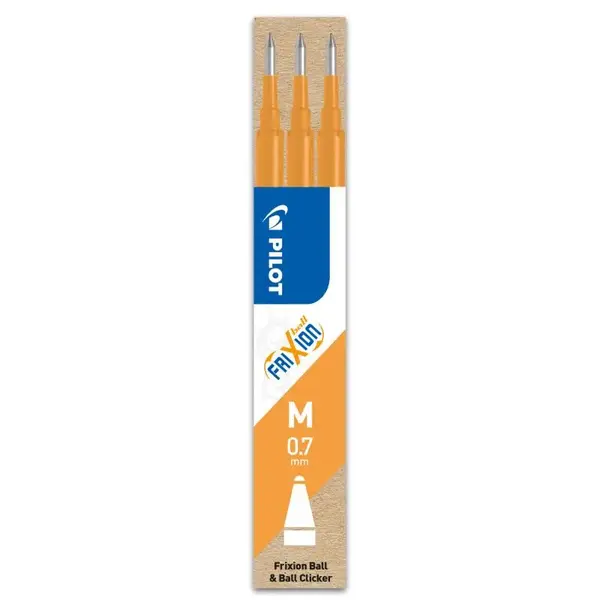 Set 3 rezerve roller Pilot Frixion Ball și FriXion Clicker diverse culori 0.7 mm Set 3 rezerve roller Pilot Frixion Ball și FriXion Clicker diverse culori 0.7 mm Apricot Orange