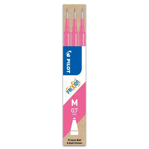 Set 3 rezerve roller Pilot Frixion Ball și FriXion Clicker diverse culori 0.7 mm Set 3 rezerve roller Pilot Frixion Ball și FriXion Clicker diverse culori 0.7 mm roz