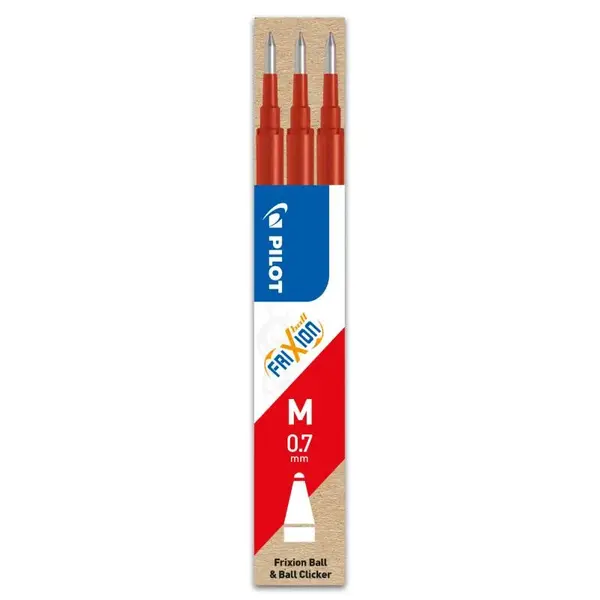 Set 3 rezerve roller Pilot Frixion Ball și FriXion Clicker diverse culori 0.7 mm Set 3 rezerve roller Pilot Frixion Ball și FriXion Clicker diverse culori 0.7 mm rosu