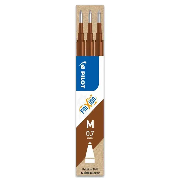 Set 3 rezerve roller Pilot Frixion Ball și FriXion Clicker diverse culori 0.7 mm Set 3 rezerve roller Pilot Frixion Ball și FriXion Clicker diverse culori 0.7 mm maro
