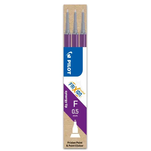 Set 3 rezerve roller Pilot Frixion Point 0.5 mm diverse culori Set 3 rezerve roller Pilot Frixion Point 0.5 mm diverse culori violet