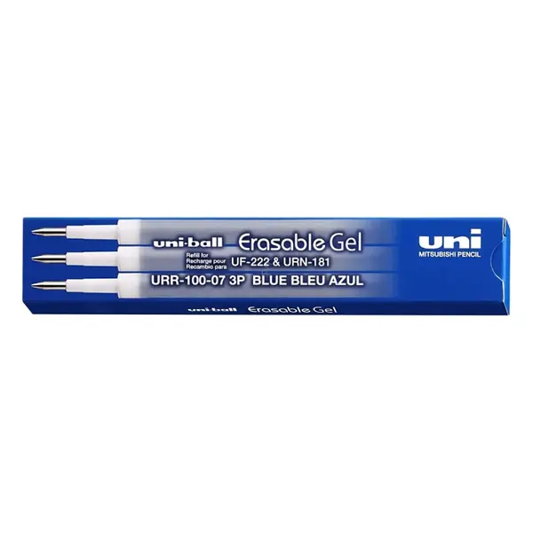Set 3 rezerve roller Uni-ball URR-100, 0.7 mm, albastru, pentru UF-222 si URN-181