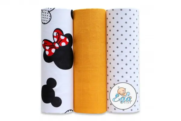 Set 3 scutece din bumbac 60x80 cm model No30