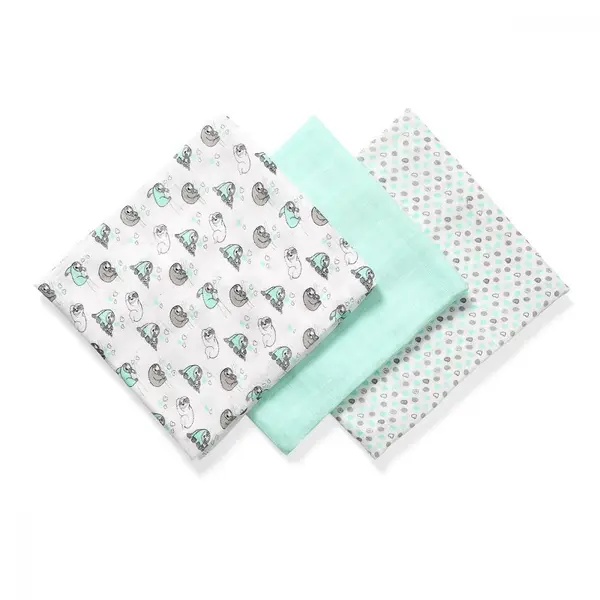 Set 3 scutece din bumbac si bambus Baby Ono Bamboo 04 Verde deschis