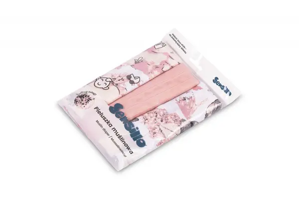 Set 3 scutece din muselina Sensillo Pink 60x80 cm EG-0008,material din bumbac,moale,absorbant