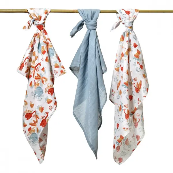 Set 3 scutece din muselina super soft Babyono 34807 din bumbac 70x70 cm