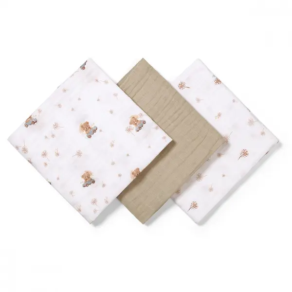 Set 3 scutece din muselina super soft Babyono 34815 din bumbac 70x70 cm