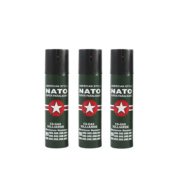Set 3 sprayuri paralizante, Nato Defence, propulsie jet, 60 ml, verde