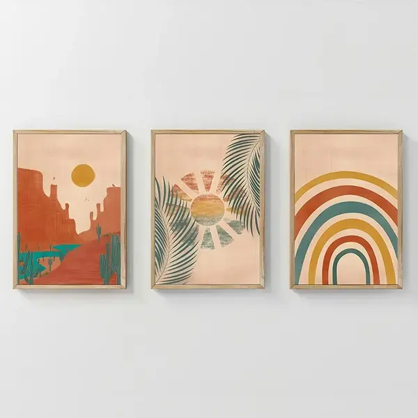 Set 3 tablouri Delea Multicolor 33x1.5x48 cm