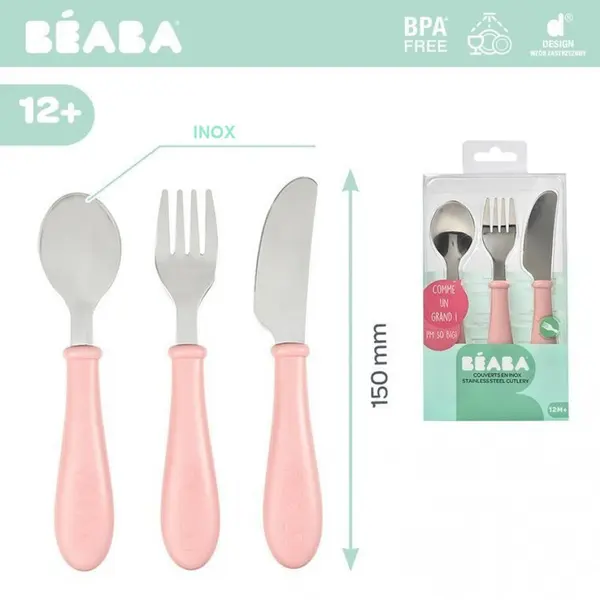 Set 3 tacamuri inox Roz