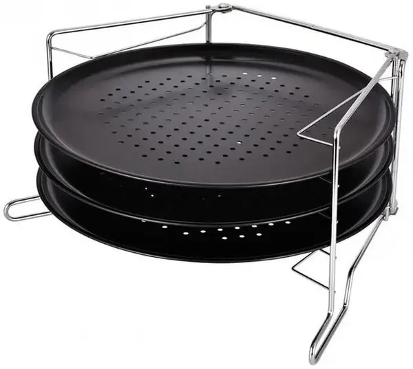 Set 3 tavi pentru pizza Kinghoff - 32.3 cm, cu suport