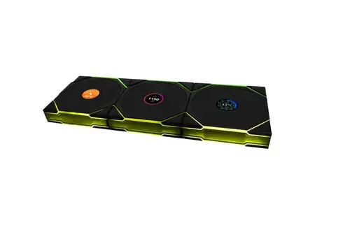 Set 3 Ventilatoare Lian Li UNI FAN TL Wireless LCD, ARGB, PWM, Reverse Blade, 120mm (Negru)
