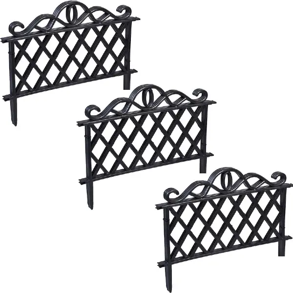 Set 3 x Gardulet pentru gradina, dreptunghiular, negru, 47x36 cm