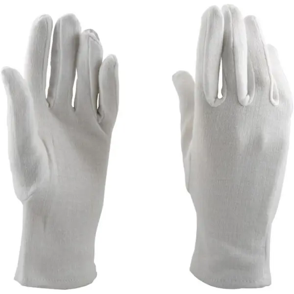 Set 3 x Manusi Prima Tricotate Interlock din Bumbac, Albe, Marimea L