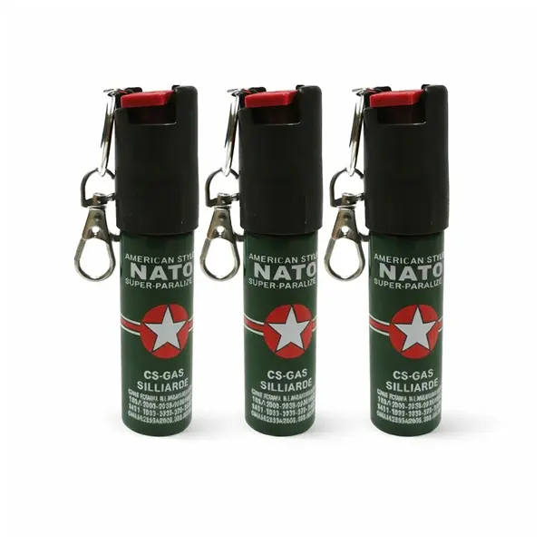 Set 3 x Mini Spray Paralizant NATO, DEPOX , tip breloc, propulsie jet, 20 ml