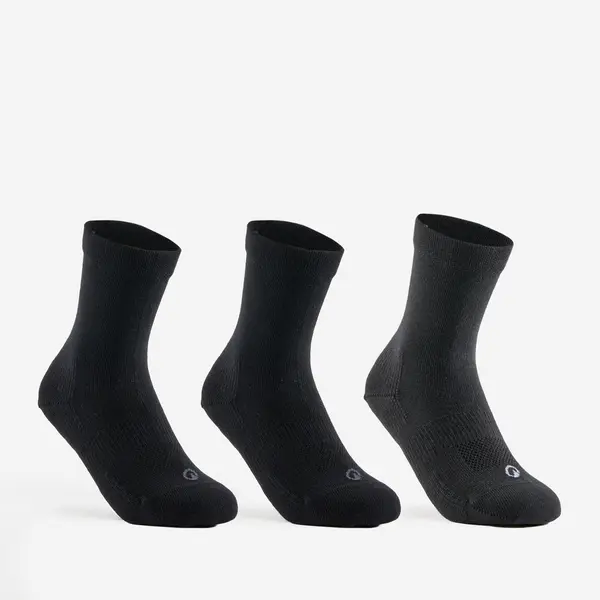 SET 3 X PERECHI ȘOSETE SPORT LUNGI RS 60 NEGRU GRI COPII.