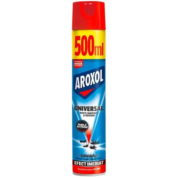 Set 3 x Spray Insecticid Universal Aroxol, Ultra Actiune, 500 ml