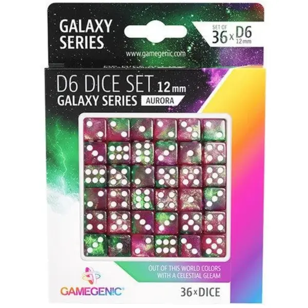 Set 36 Zaruri Gamegenic - Galaxy Series - D6 12 mm - Aurora