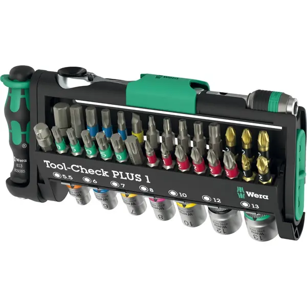 Set 39 scule universale manuale si mecanice Wera Tool-Check PLUS 1, clichet, biti si chei tubulare, 5049055001